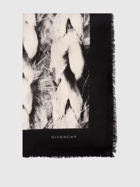 Шерстяной платок Givenchy с принтом черный