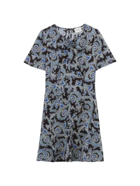 Rochie Claudie Pierlot cu imagine cu model paisley negru
