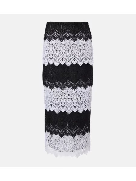 Spódnica midi Carolina Herrera koronkowa do kolan czarna
