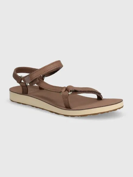 Teva sandale de piele Original Universal Slim Lea femei maro bej