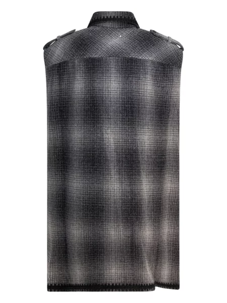 Rochie mini Golden Goose în carouri de costum gri