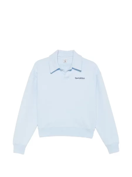 Pulover Sporty & Rich cu imagine albastru