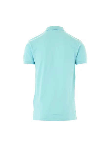 Dzianinowa koszulka polo Polo Ralph Lauren z krótkim rękawem niebieska