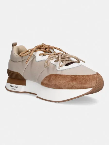 Weekend MaxMara Sneakers Wkazambra | piele întoarsă bej