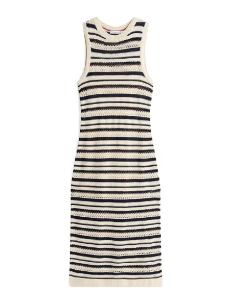 TOMMY HILFIGER Rochie tricotat deschis / bleumarin bej