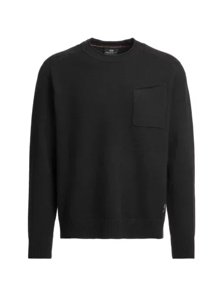 Pulover Parajumpers cu decolteu rotund negru
