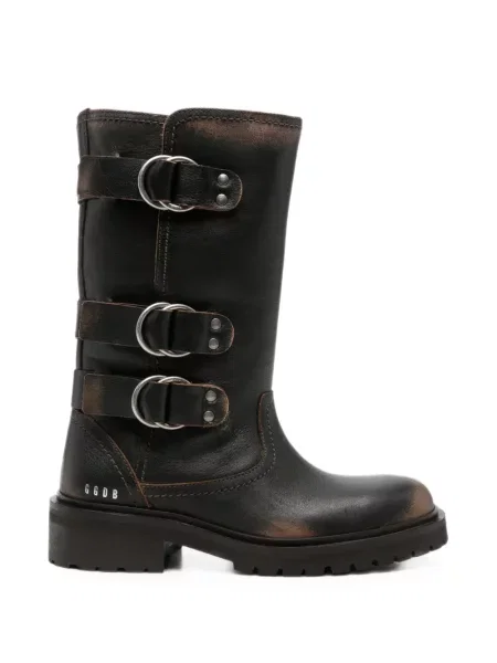Botine Golden Goose zdrențuiți cu cataramă maro