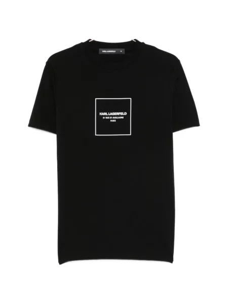 Tricou Karl Lagerfeld cu imagine cu decolteu rotund negru