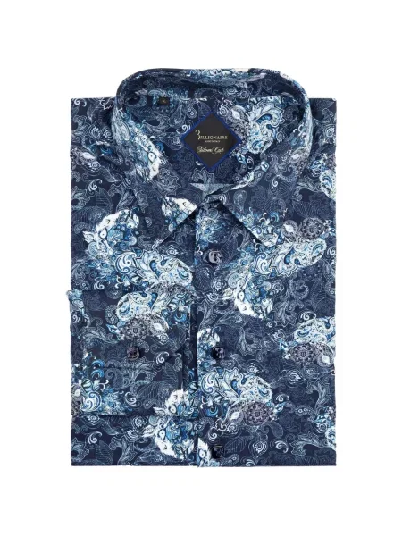 Cămașă Billionaire cu model floral albastru