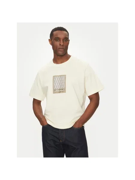 Jack&Jones Футболка Islington Écru Loose Fit