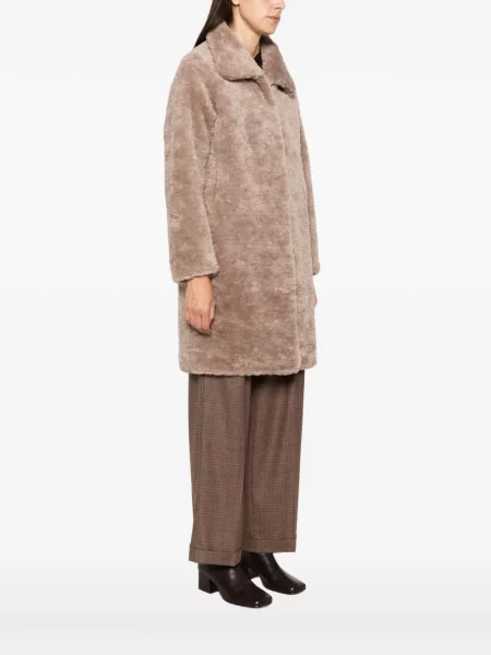 Palton Bomboogie din fleece maro
