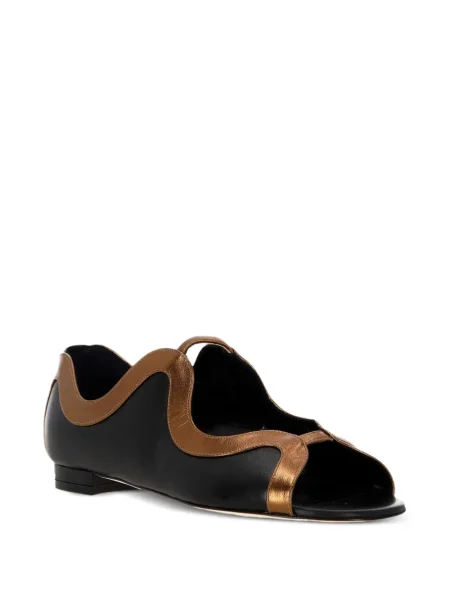 Sandale Manolo Blahnik fără toc negru