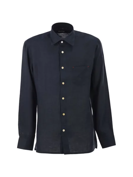 Cămașă de in Kiton de in albastru