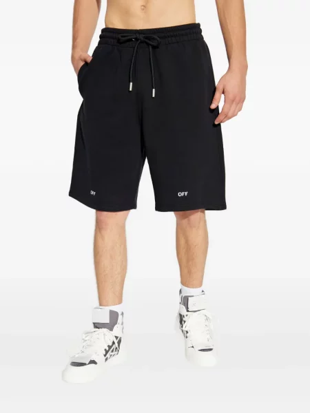 Σορτς Off-white με σχέδιο με κορδόνι λευκό