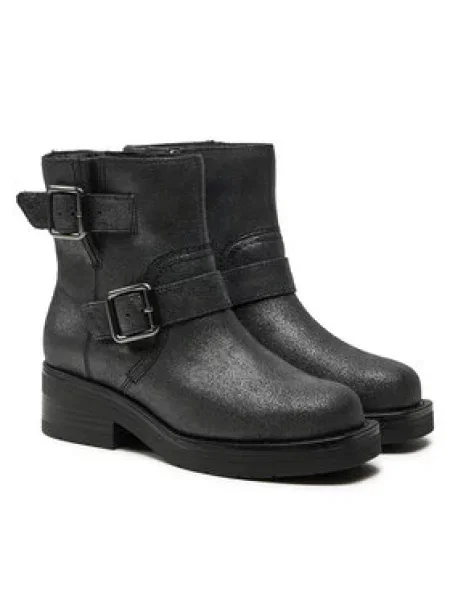 Clarks Polokozačky Rebelle Buckle stříbrná