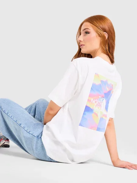 The North Face T-Shirt Oversize Mountain Prism biała
