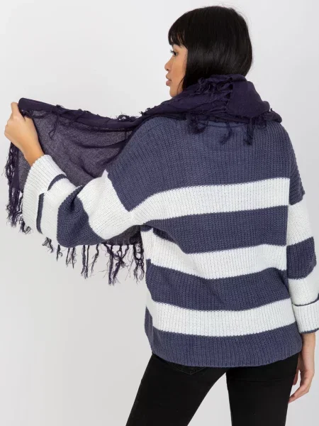 Fular Fashionhunters cu franjuri violet