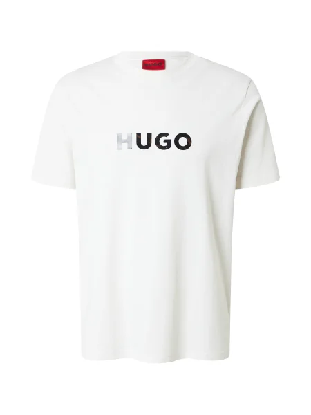 HUGO Tricou Dumeo Écru negru
