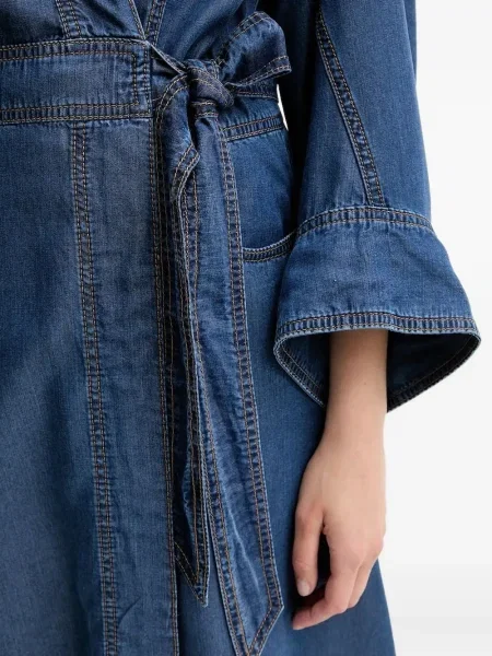 Rochie din denim Munthe până la genunchi de costum albastru