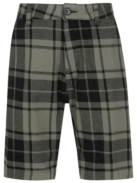 Kostkované flanelové bermudy Osklen zelené