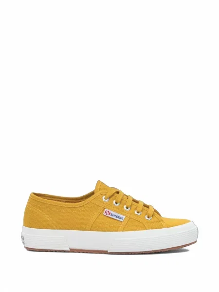 Sneakerși Superga 2750 din canvas cu autograf galben