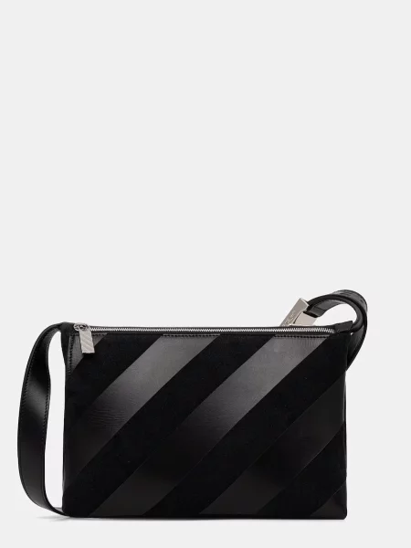 Off-White geantă crossbody pentru femei din piele alb