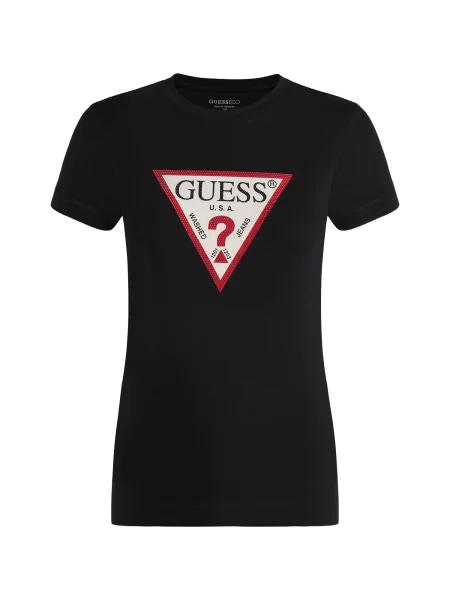 GUESS Tricou HOTFIX roșu intens / negru alb