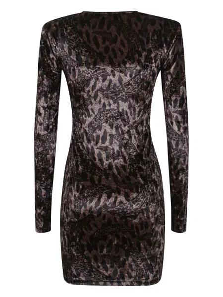 Rochie Fiorucci de catifea cu imagine cu model leopard maro