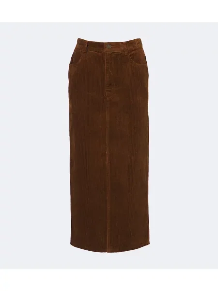 Fusta maxi Marant Etoile de catifea cord maro