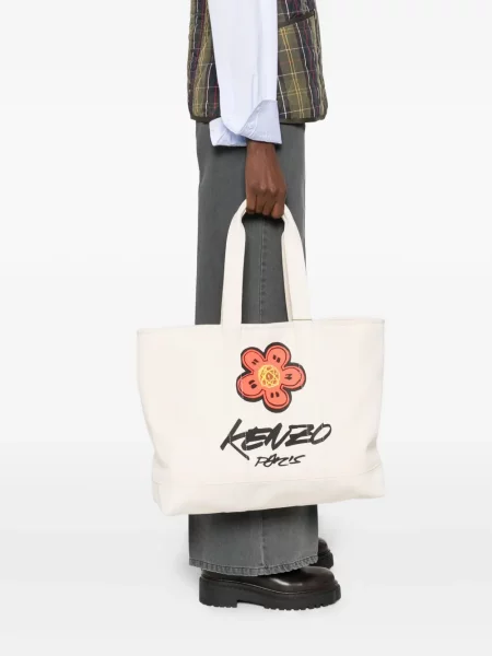 Шопинг чанта Kenzo на цветя с принт