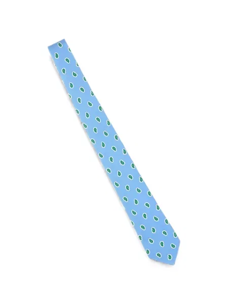 Cravată Kiton cu model paisley albastru