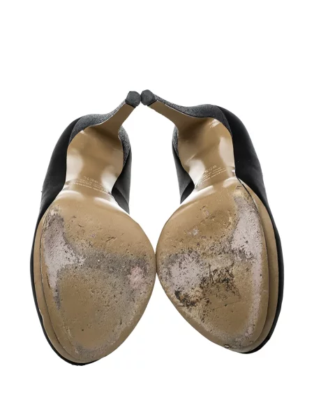 Pantofi cu toc Nicholas Kirkwood din satin cu platformă negru