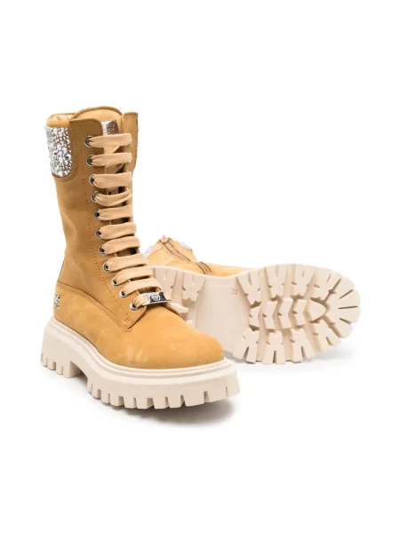 Botki dziecięce Philipp Plein brązowe