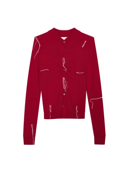 Dzianinowy sweter Shushu/tong czerwony