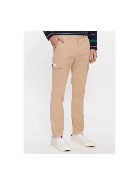 Spodnie Tommy Jeans beżowe