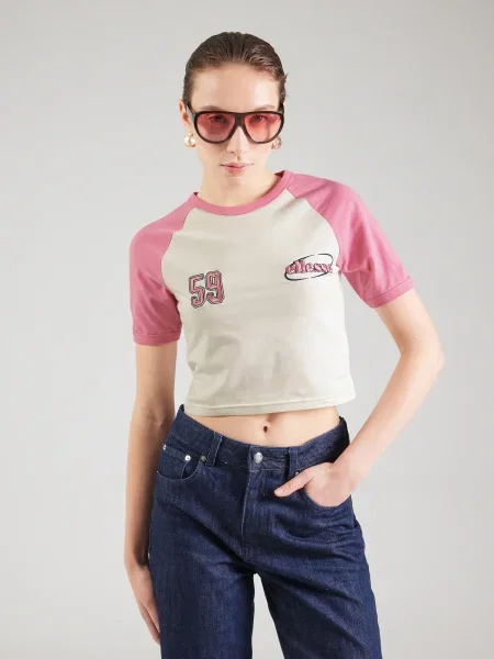 ELLESSE Tricou VAMAVECHE roz / negru / murdar alb