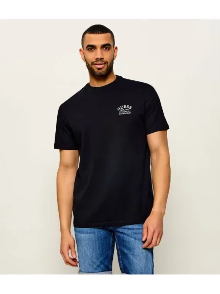 GUESS Tricou LEMON CIRCLE negru