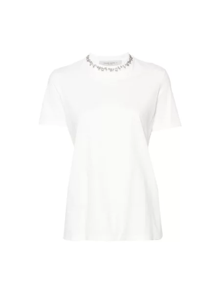 Koszulka Golden Goose z kryształkami biała
