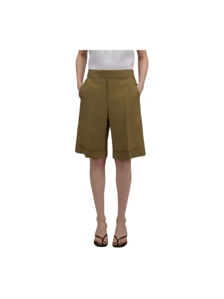 Lniane bermudy Xacus zielone