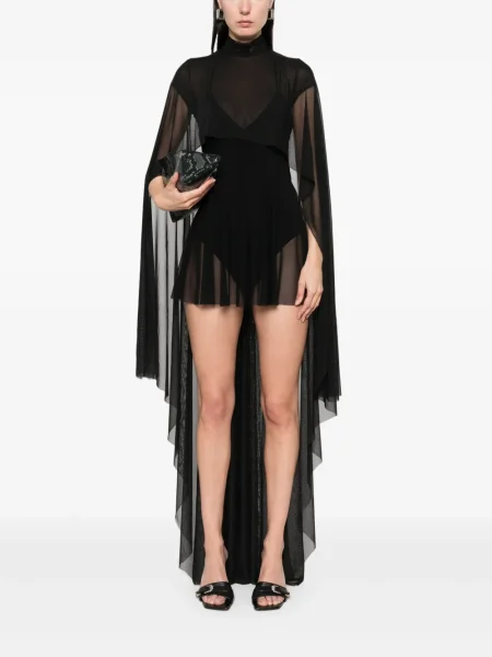 Palton Atu Body Couture transparente negru