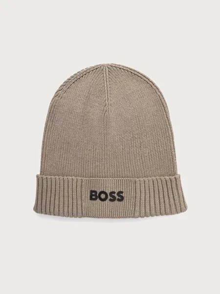 BOSS Green căciulă pentru bărbați cu amestec de lână Asic_Beanie-X bej