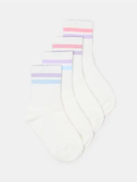 Sinsay Ponožky s bavlnou v proužcích 4 pack vícebarevná