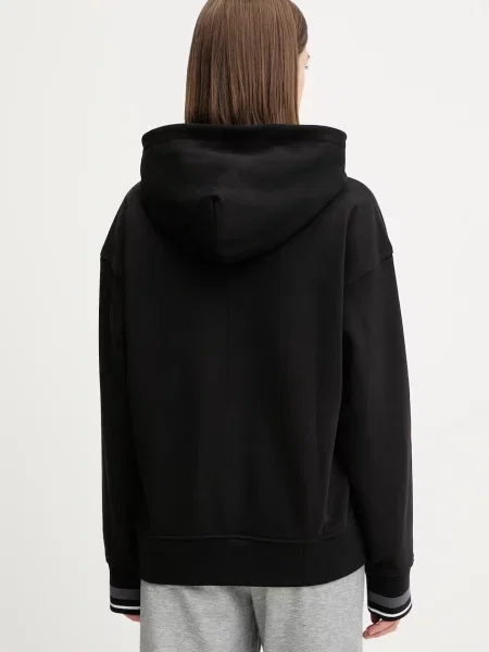 Mikina Calvin Klein Performance s kapucí hladká černá