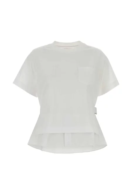 Cu centură tricou Sacai alb