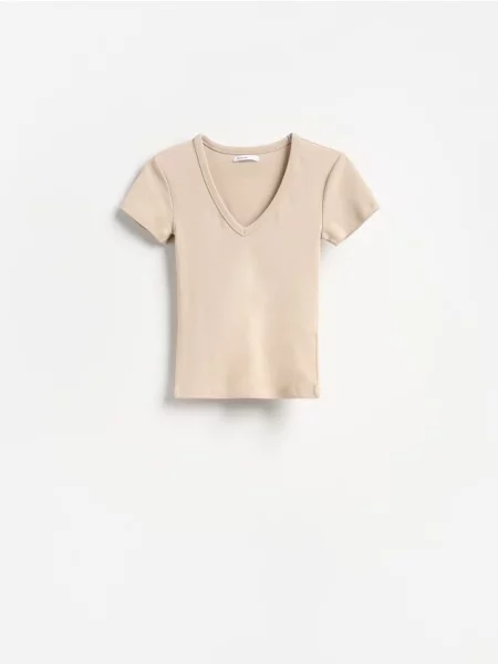 Reserved Tricou cu conținut ridicat de bej