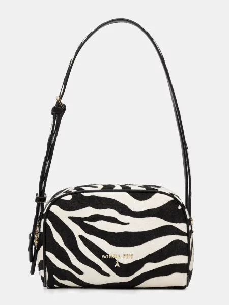 Patrizia Pepe torebka bagietka skórzana czarna