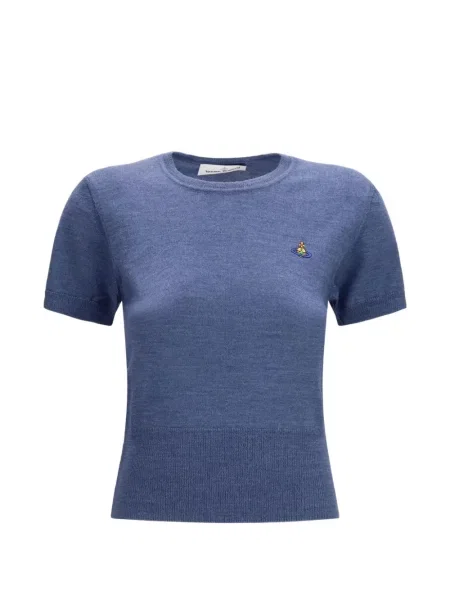 Tricou Vivienne Westwood cu broderie albastru