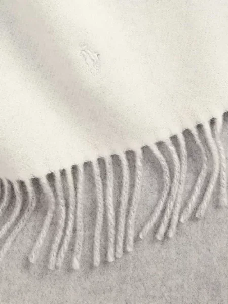 Szal Polo Ralph Lauren wełniana z logo beżowa