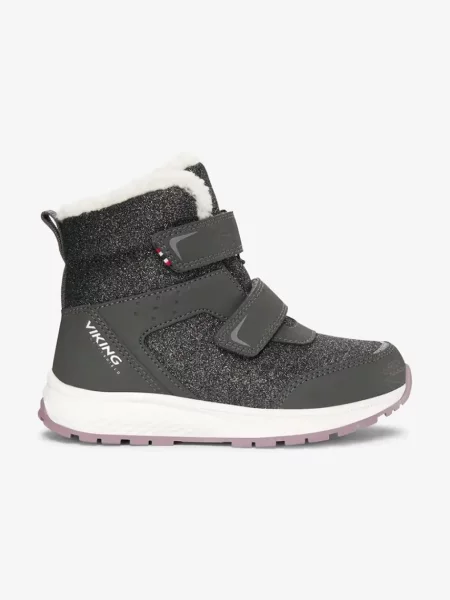 Viking Kids gyerek téli cipő Equip Glitter Warm WP 2V szürke