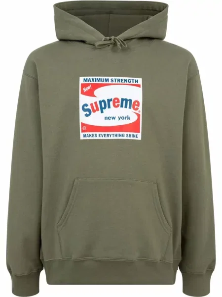Hanorac cu glugă Supreme cu imagine verde